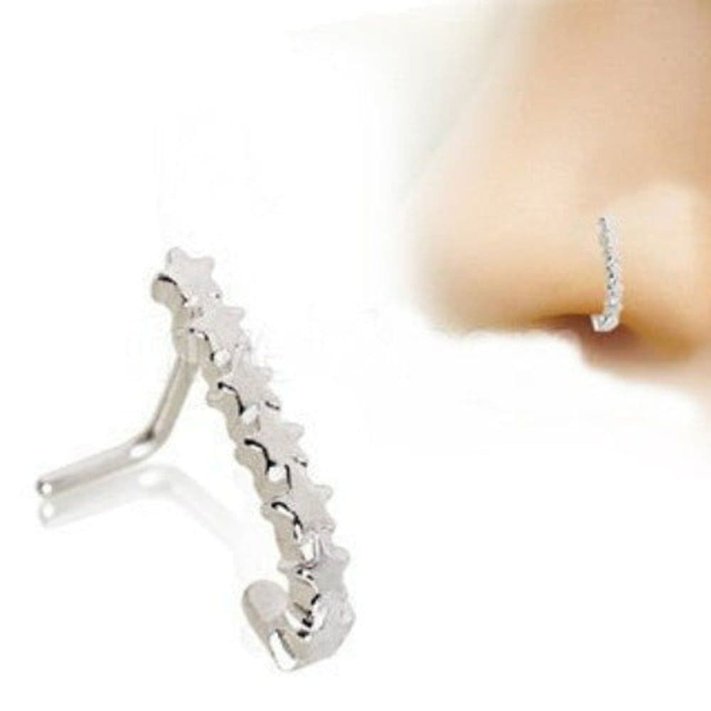 image-316L Stainless Steel Star L Bend Half Nose Hoop