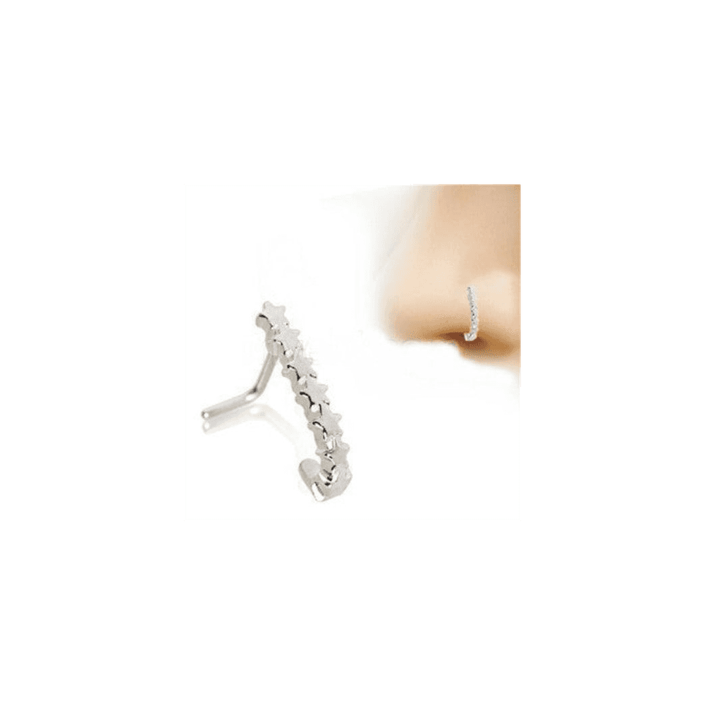 image-316L Stainless Steel Star L Bend Half Nose Hoop