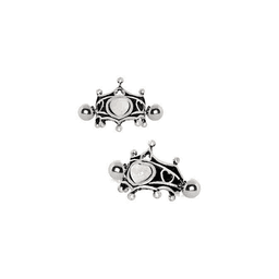 image-316L Stainless Steel Medieval Design Heart Crown Cartilage Cuff Earring