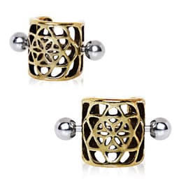 image-Antique Gold Flower Pentagram Cartilage Ear Cuff