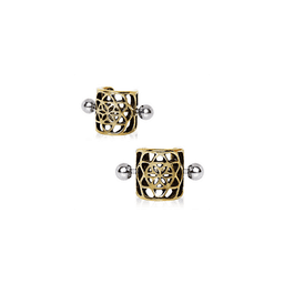 image-Antique Gold Flower Pentagram Cartilage Ear Cuff