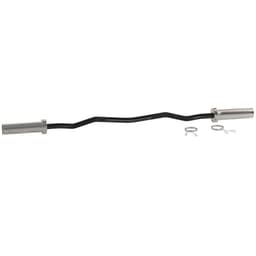image-120cm EZ Curl Bar with Spring Clips, Barbell Bar for 5cm Weight Plates, 8kg