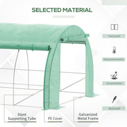 image-4 x 3 x 2 m Polytunnel Greenhouse Pollytunnel Tent w/ Steel Frame Green