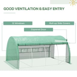 image-4 x 3 x 2 m Polytunnel Greenhouse Pollytunnel Tent w/ Steel Frame Green