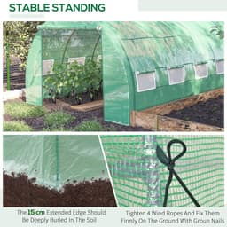 image-4 x 3 x 2 m Polytunnel Greenhouse Pollytunnel Tent w/ Steel Frame Green