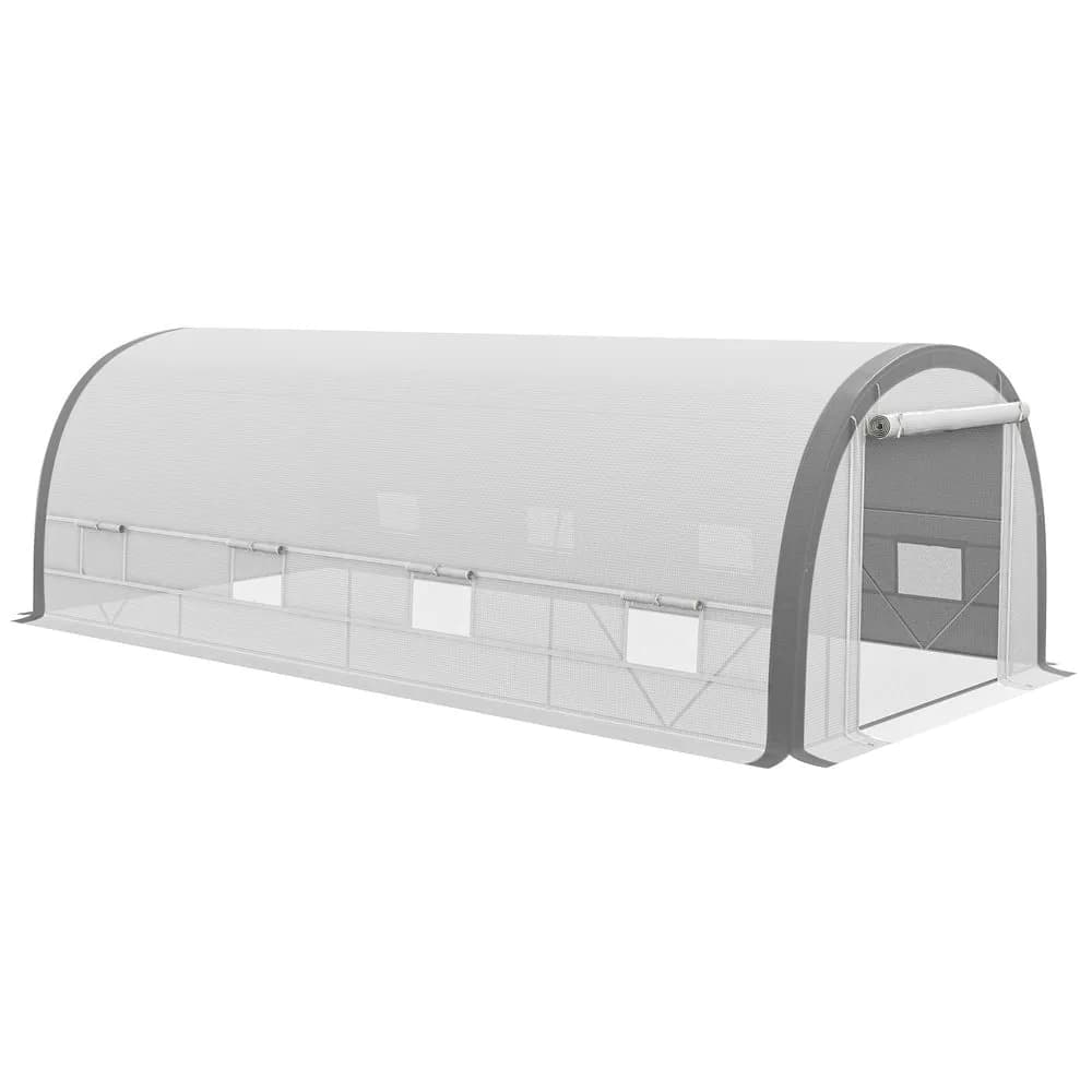 image-6 x 3(m) Upgraded Polytunnel Greenhouse w/ Mesh Door & Windows, 15 Plant Labels
