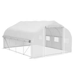 image-4 x 3(m) Polytunnel Greenhouse with Roll Up Sidewalls, Mesh Door, Plant Labels