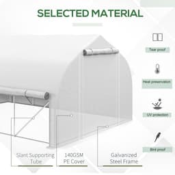 image-4 x 3(m) Polytunnel Greenhouse with Roll Up Sidewalls, Mesh Door, Plant Labels