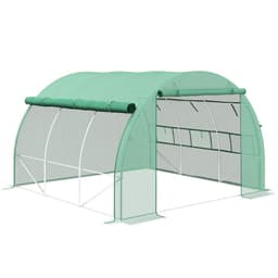 image-3 x 3 x 2 m Polytunnel Greenhouse Pollytunnel Tent w/ Steel Frame Green
