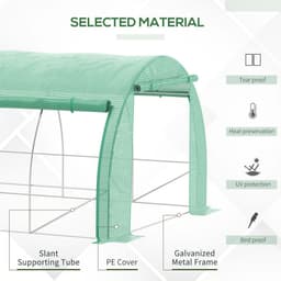 image-3 x 3 x 2 m Polytunnel Greenhouse Pollytunnel Tent w/ Steel Frame Green