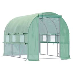 image-Large Outside Garden Plant Greenhouse Hot House w/ Zipped Doors Green