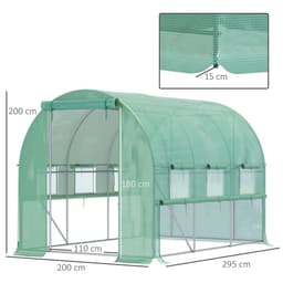 image-Large Outside Garden Plant Greenhouse Hot House w/ Zipped Doors Green