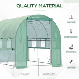 image-Large Outside Garden Plant Greenhouse Hot House w/ Zipped Doors Green