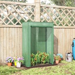 image-100x50x150cm Greenhouse PE Cover w/ Zipper Roll-up Door Outdoor, Green