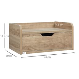 image-HOMCOM Floating Nightstand Set of 2, Wall Mounted Bedside Table with Drawer
