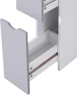 image-HOMCOM Tall Bathroom Cabinet, Bathroom Storage Cabinet W/ Shelf, Drawers White