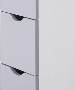 image-HOMCOM Tall Bathroom Cabinet, Bathroom Storage Cabinet W/ Shelf, Drawers White