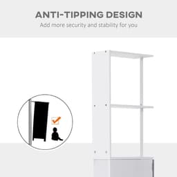 image-HOMCOM Tall Bathroom Cabinet, Bathroom Storage Cabinet W/ Shelf, Drawers White
