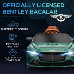 image-HOMCOM Bentley Bacalar Licensed 12V Kids Electric Ride-On with Remote - Green