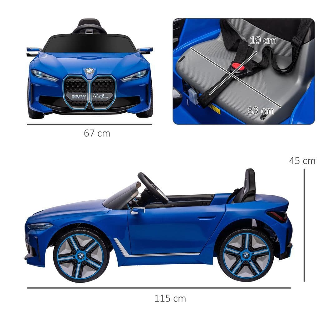 image-HOMCOM BMW i4 Licensed 12V Kids Electric Ride-On Car with Remote Control - Blue