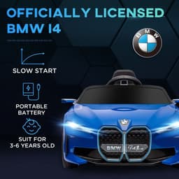 image-HOMCOM BMW i4 Licensed 12V Kids Electric Ride-On Car with Remote Control - Blue