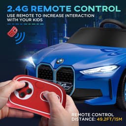 image-HOMCOM BMW i4 Licensed 12V Kids Electric Ride-On Car with Remote Control - Blue