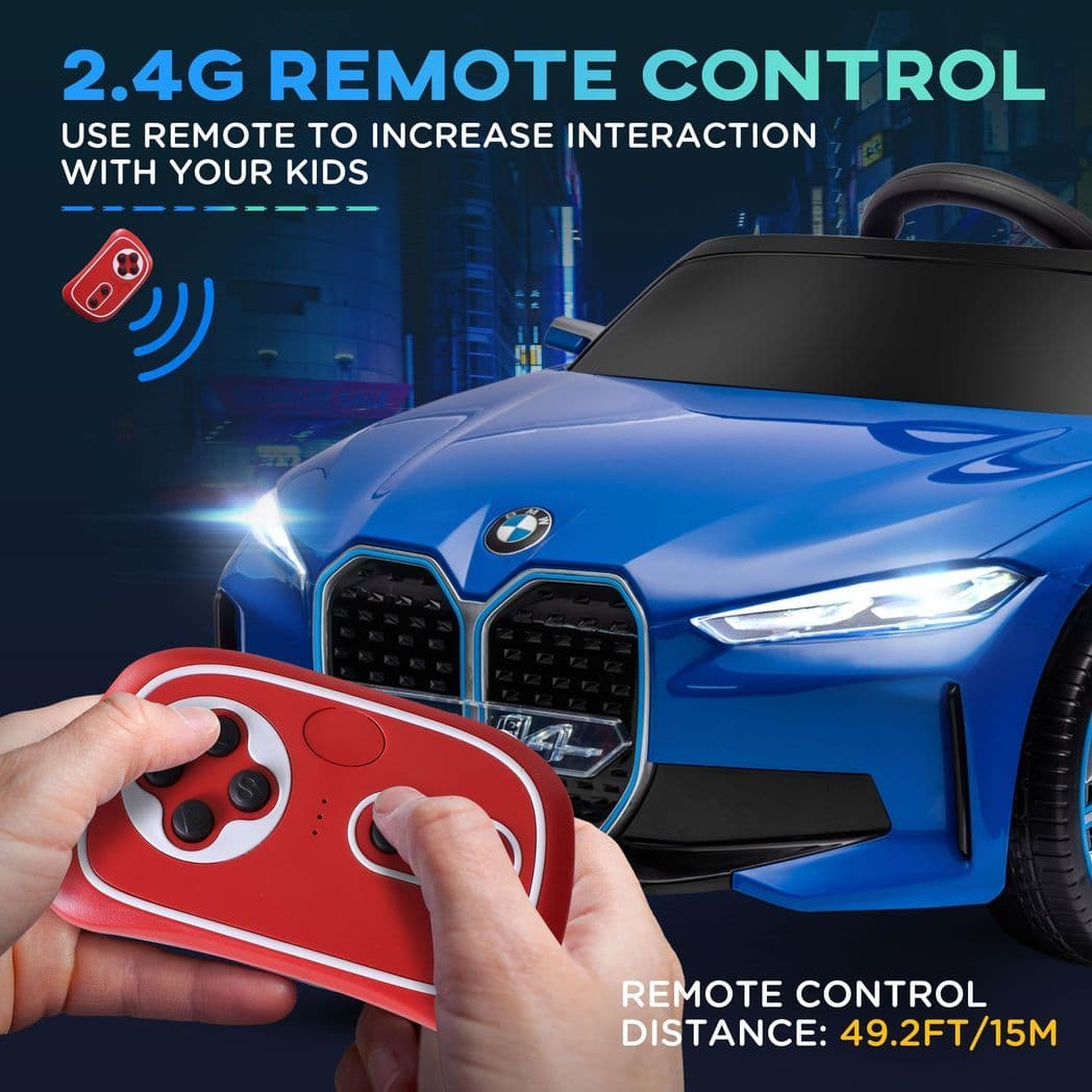 image-HOMCOM BMW i4 Licensed 12V Kids Electric Ride-On Car with Remote Control - Blue
