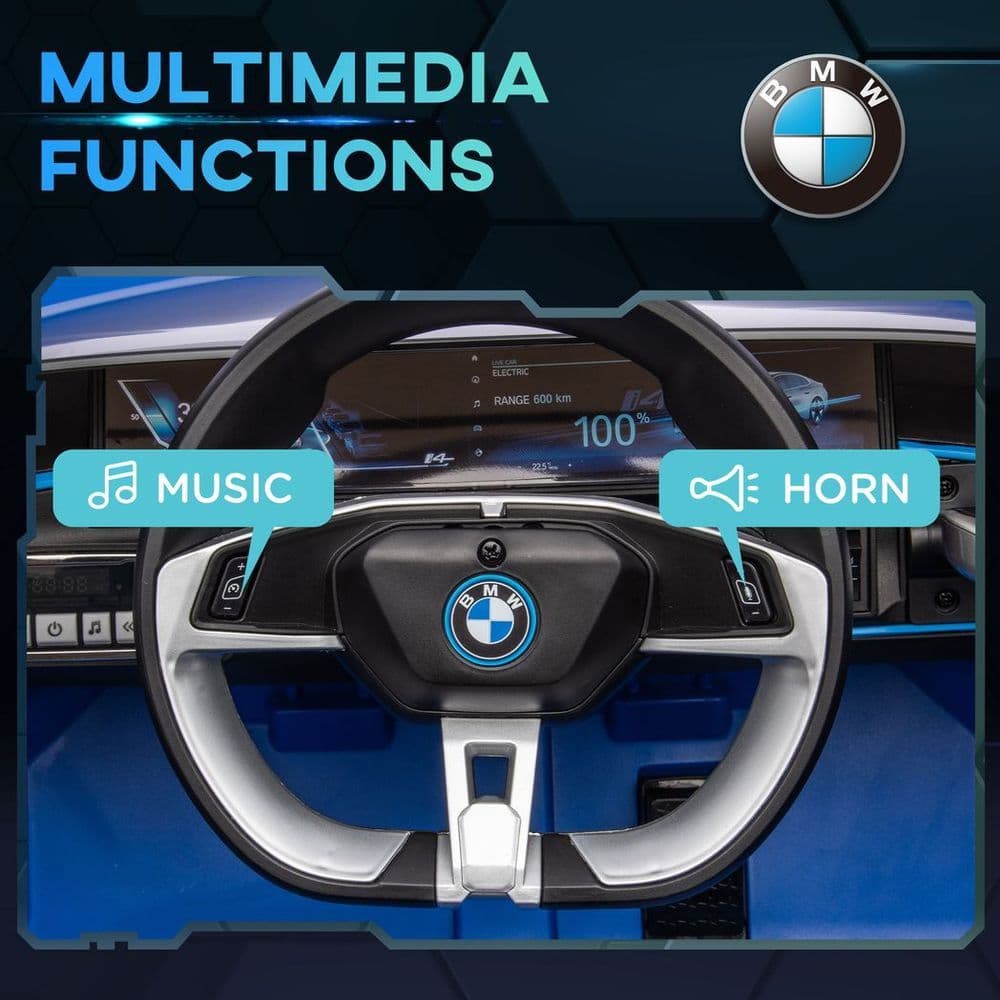 image-HOMCOM BMW i4 Licensed 12V Kids Electric Ride-On Car with Remote Control - Blue