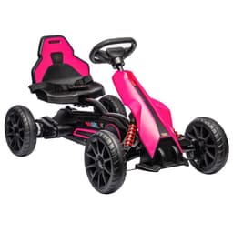 image-HOMCOM 12V Electric Go Kart with Forward Reversing 2 Speeds for 3-8 Yrs - Pink