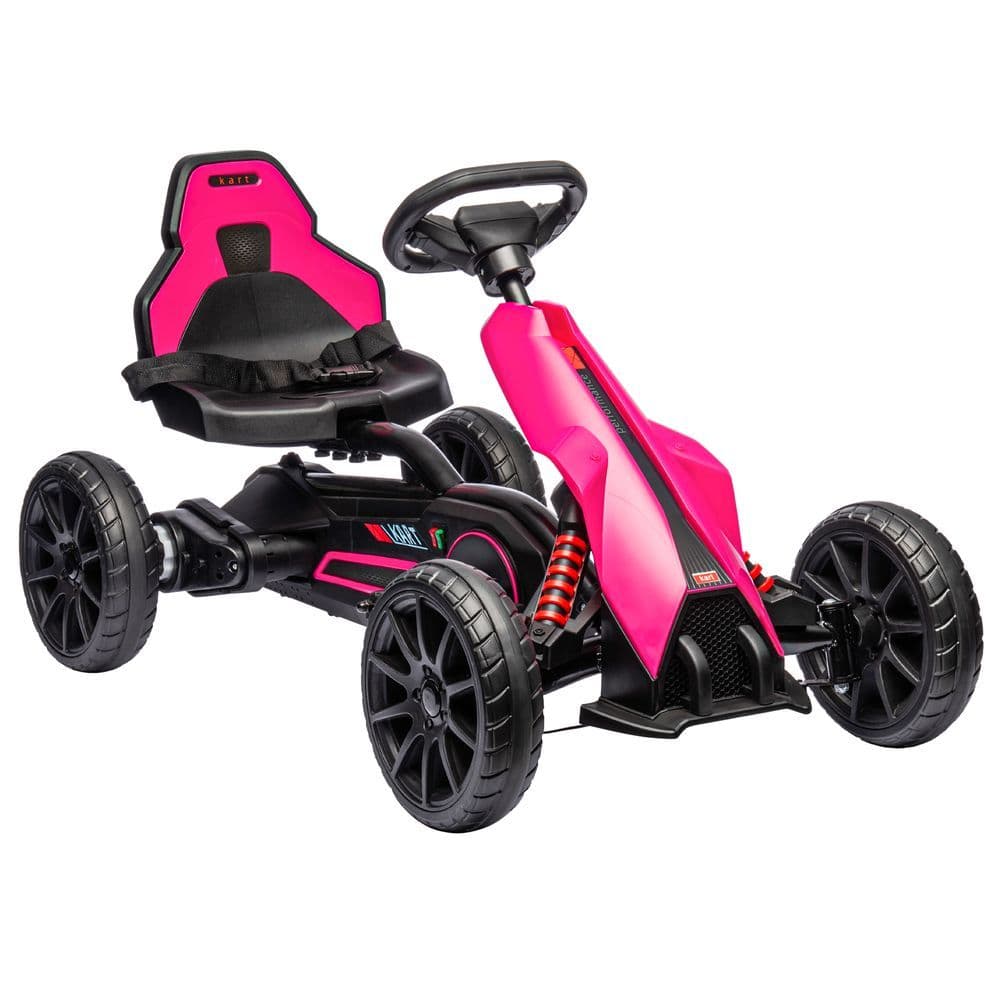 image-HOMCOM 12V Electric Go Kart with Forward Reversing 2 Speeds for 3-8 Yrs - Pink
