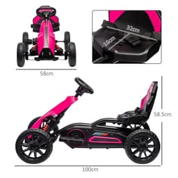 image-HOMCOM 12V Electric Go Kart with Forward Reversing 2 Speeds for 3-8 Yrs - Pink