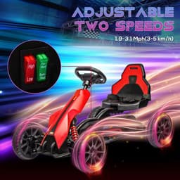 image-HOMCOM 12V Electric Go Kart with Forward Reversing 2 Speeds for 3-8 Yrs - Red