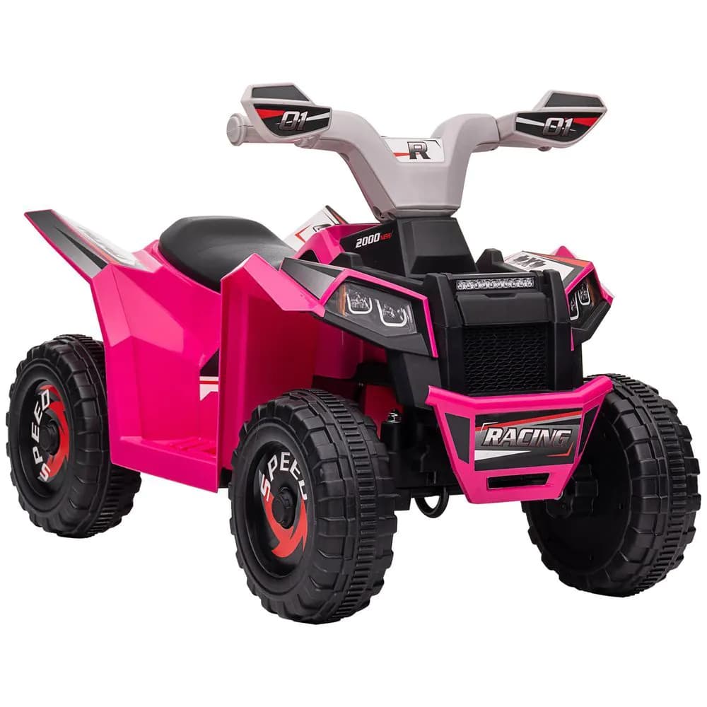 image-HOMCOM Electric Quad Bike, 6V Kids Ride-On ATV, for Ages 18-36 Months - Pink