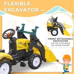 image-HOMCOM Pedal Go Kart Ride on Excavator Wheels Tyres Kids Children -Yellow