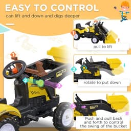 image-HOMCOM Pedal Go Kart Ride On Excavator