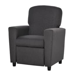 image-HOMCOM Kids Sofa with Footrest Linen Recliner Armchair Playroom Bedroom Grey