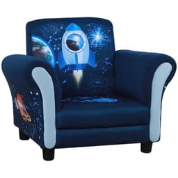 image-HOMCOM Child Armchair Kids Mini Sofa Chair with Armrest for 3-6 Years Old Blue