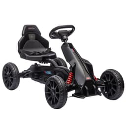image-HOMCOM Children Pedal Go Kart with Adjustable Seat, Handbrake - Black