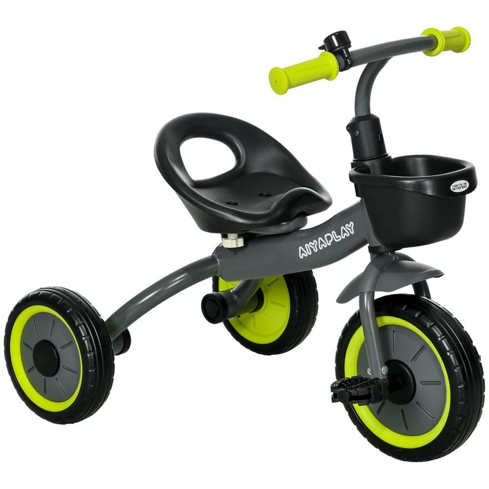 image-AIYAPLAY Trike with Adjustable Seat Basket Kids Tricycle for 2-5 Years Old Black