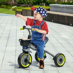 image-AIYAPLAY Trike with Adjustable Seat Basket Kids Tricycle for 2-5 Years Old Black
