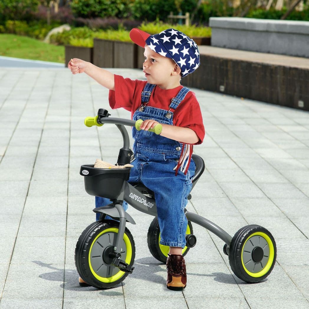 image-AIYAPLAY Trike with Adjustable Seat Basket Kids Tricycle for 2-5 Years Old Black