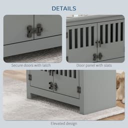 image-PawHut Raised Dog Bowls for Large Dogs Feeding Station with Stand Storage - Grey