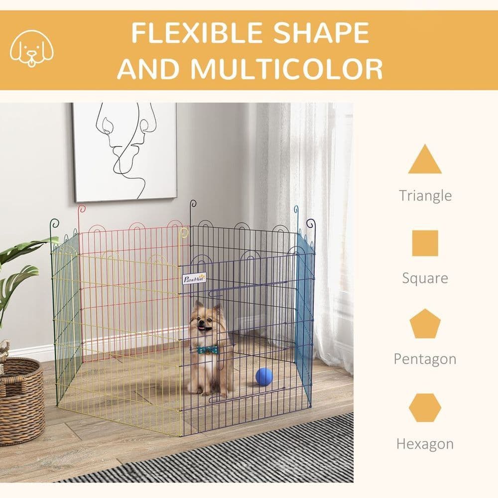 image-PawHut Pet Playpen Dog Puppy Crate Kennel with Door