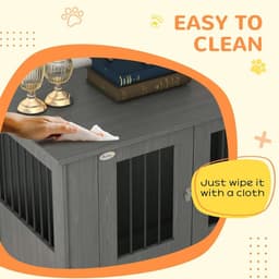 image-PawHut Dog Crate Kennel Cage for Medium Large Dog, Indoor End Table, Grey
