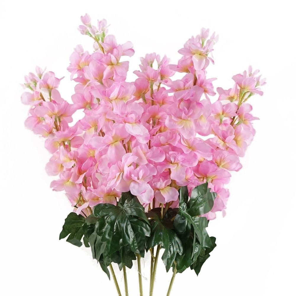 image-Pack of 6 x 75cm Delphinium Pink Artificial Stem