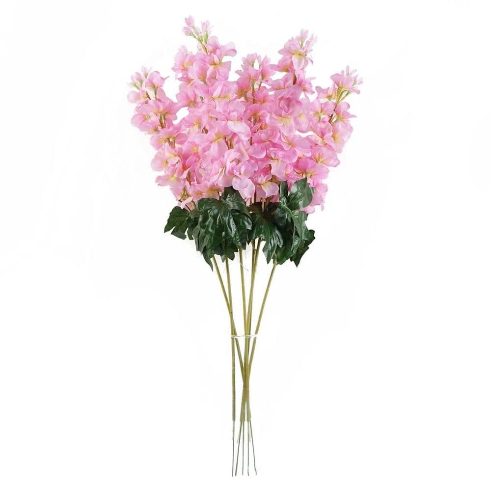 image-Pack of 6 x 75cm Delphinium Pink Artificial Stem