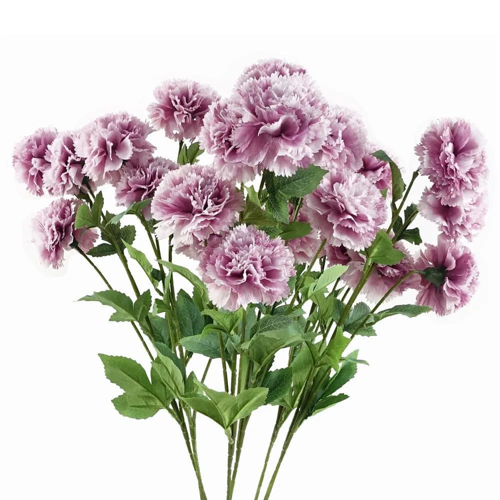 image-Pack of 6 x 70cm Pink Artificial Carnation Stem - 24 Flowers