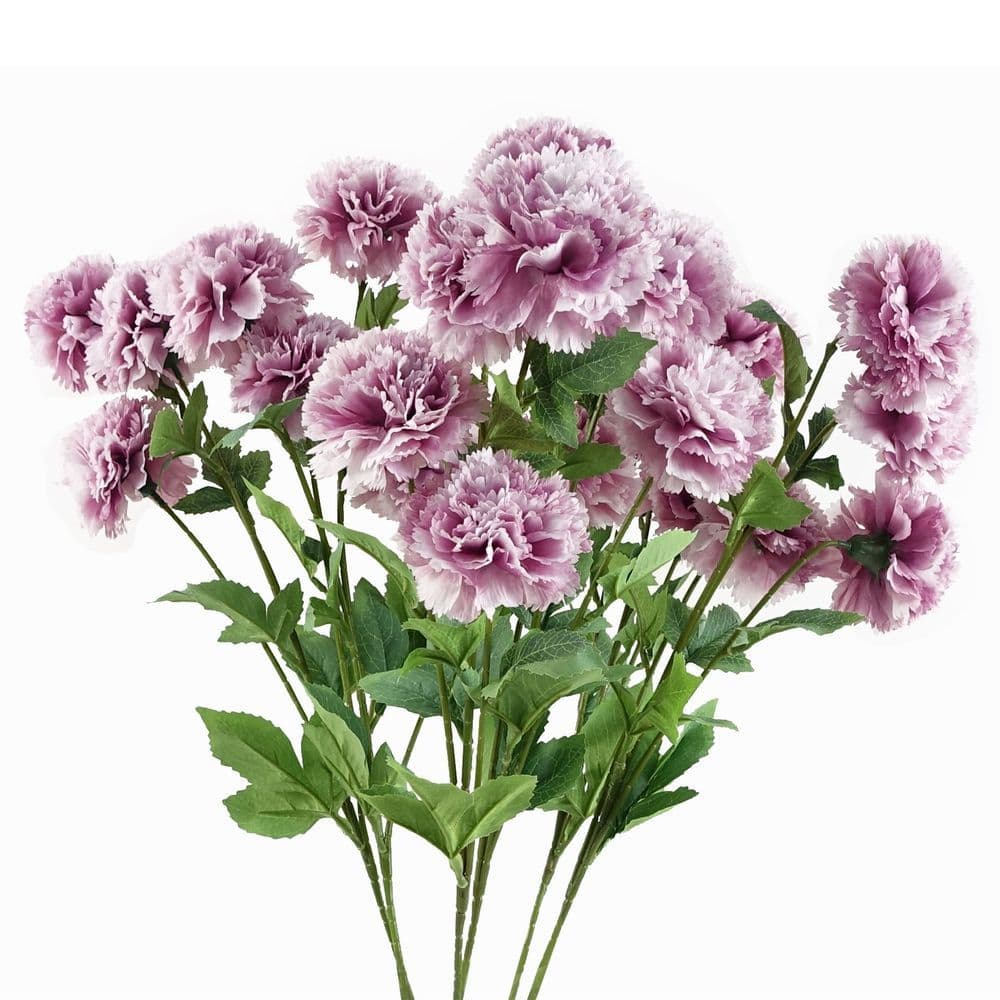 image-Pack of 6 x 70cm Pink Artificial Carnation Stem - 24 Flowers