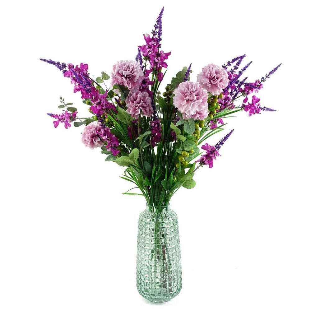 image-Pack of 6 x 70cm Pink Artificial Carnation Stem - 24 Flowers