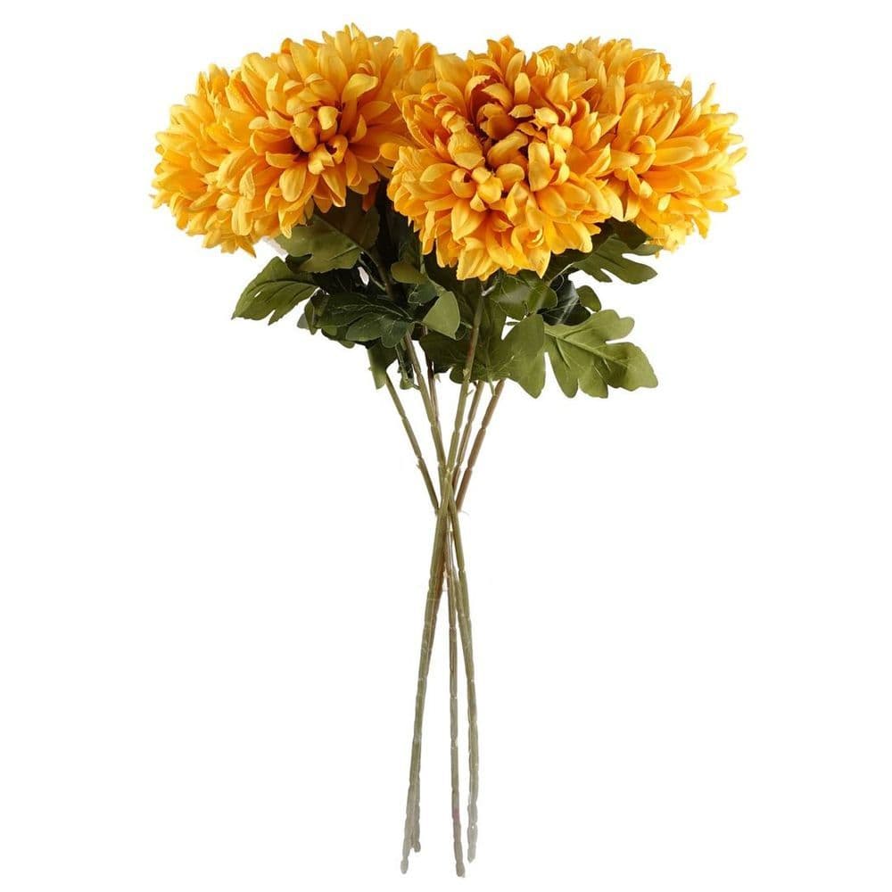 image-Pack of 6 x 75cm Extra Large Reflex Chrysanthemum - Gold